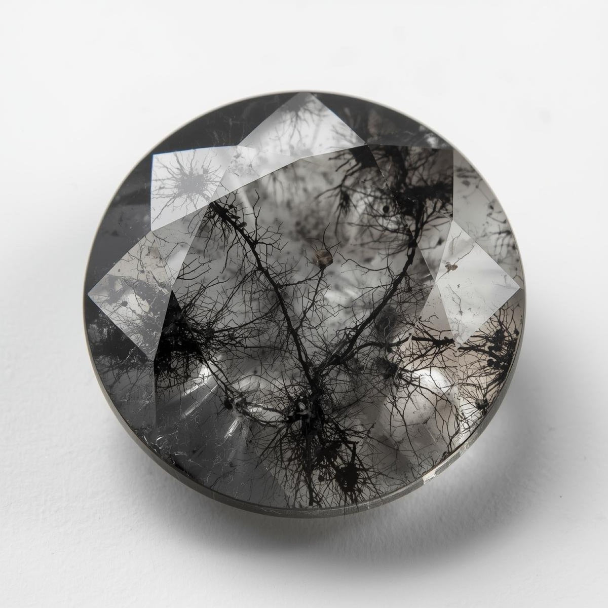 Black Rutile 1PC Chunky 15x15 MM Round Faceted Black Superior Semi Precious Gems