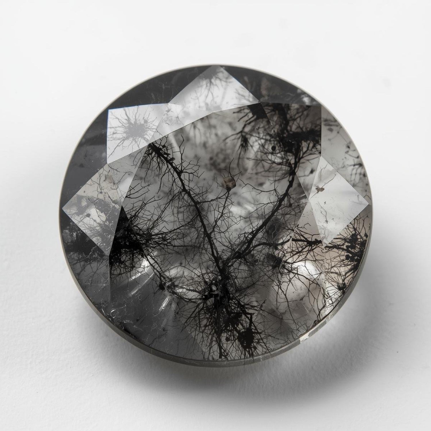 Black Rutile 1PC Small 7x7 MM Round Faceted Black Splendid Semi Precious Gems Main image