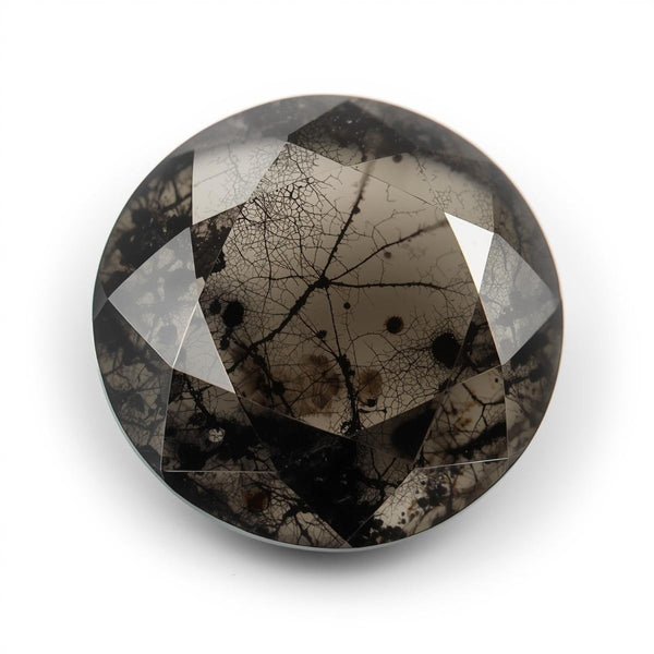 Black Rutile 1PC Small 8x8 MM Round Faceted Black Luster Semi Precious Loose Gems