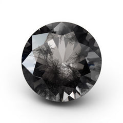 Black Rutile 1PC Medium 9x9 MM Round Faceted Black Lustrous Semi Precious Loose Gemstone