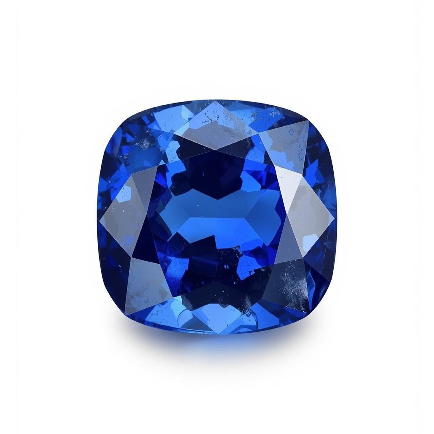 Blue Sapphire (GF) 1PC Chunky 13x13 MM Cushion Faceted Blue Natural Precious Gems Sekundär produktbild