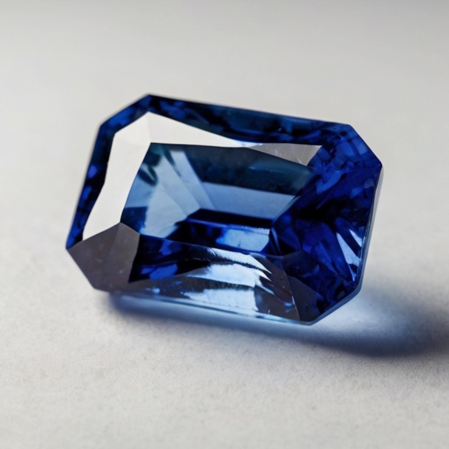 Blue Sapphire (GF) 1PC Large 10x12 MM Emerald Faceted Blue High-Quality Precious Loose Gemstones Sekundär produktbild