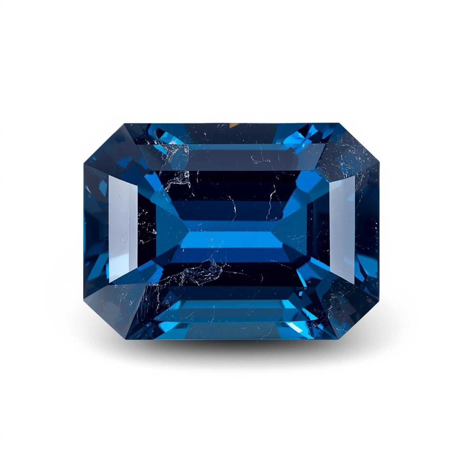 Blue Sapphire (GF) 1PC Large 10x14 MM Emerald Faceted Blue Natural Precious Gems Huvudsaklig produktbild