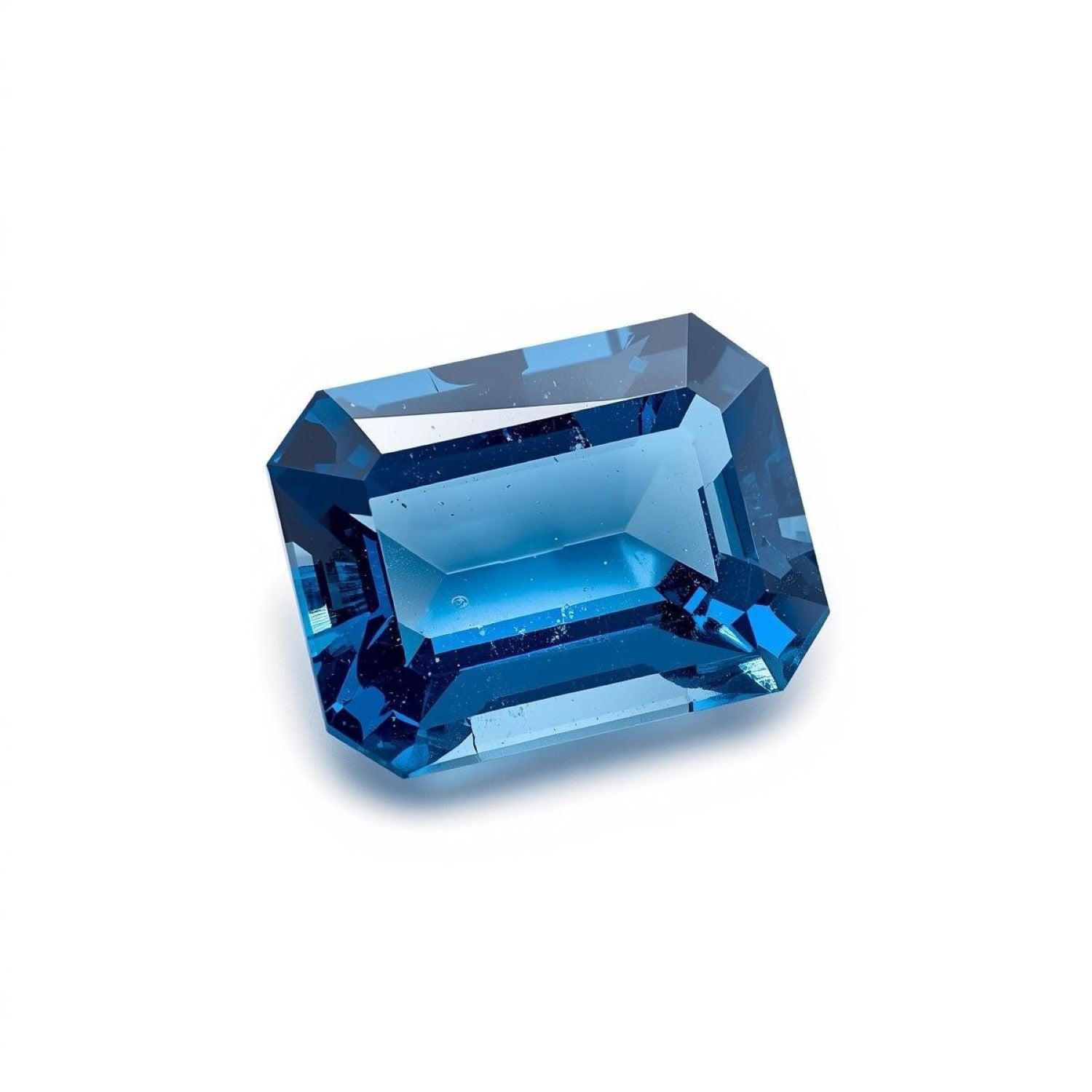 Blue Sapphire (GF) 1PC Medium 8x10 MM Emerald Faceted Blue Lustrous Precious Gems Huvudsaklig produktbild