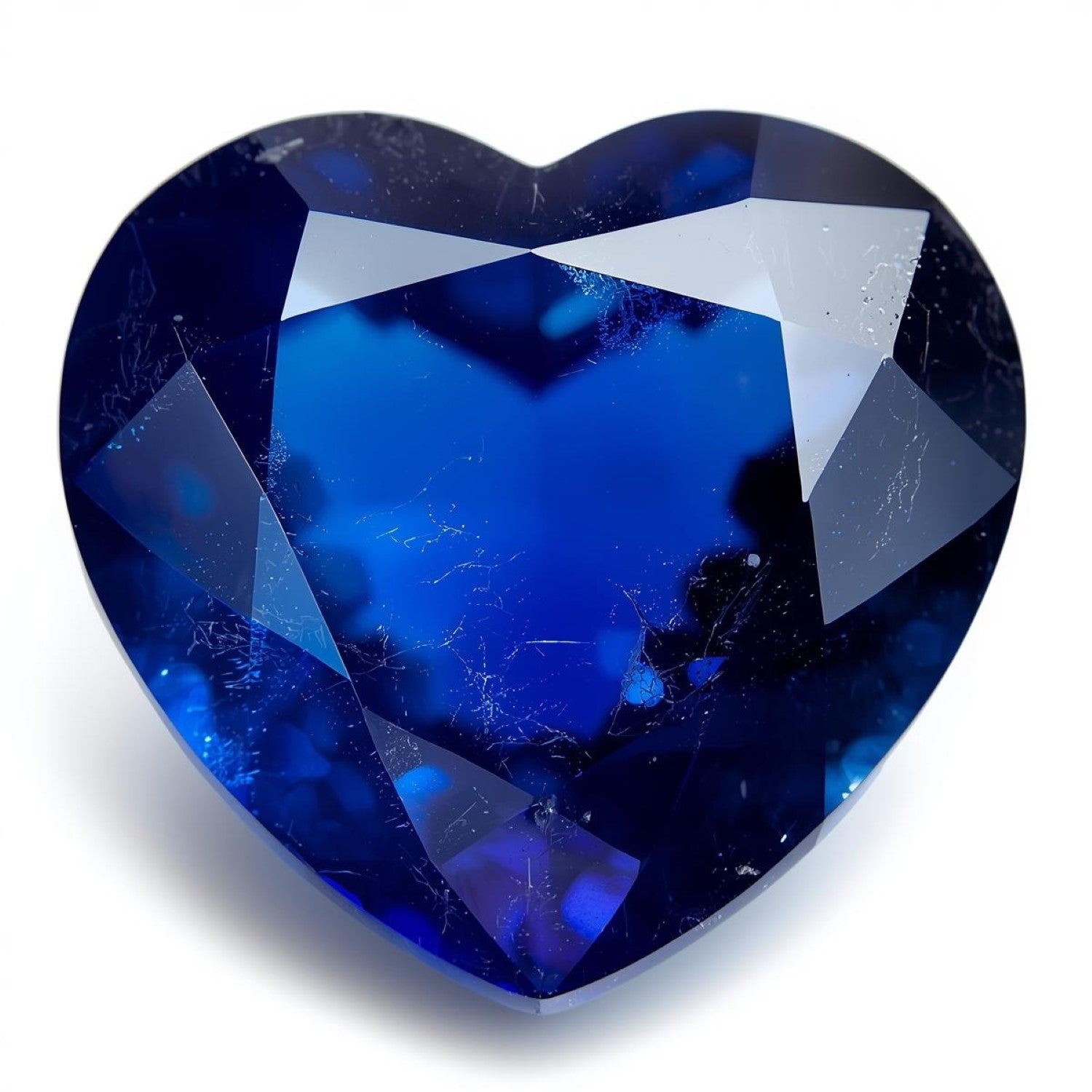 Blue Sapphire (GF) 1PC Chunky 13x13 MM Heart Faceted Blue Natural Precious Gems Sekundär produktbild