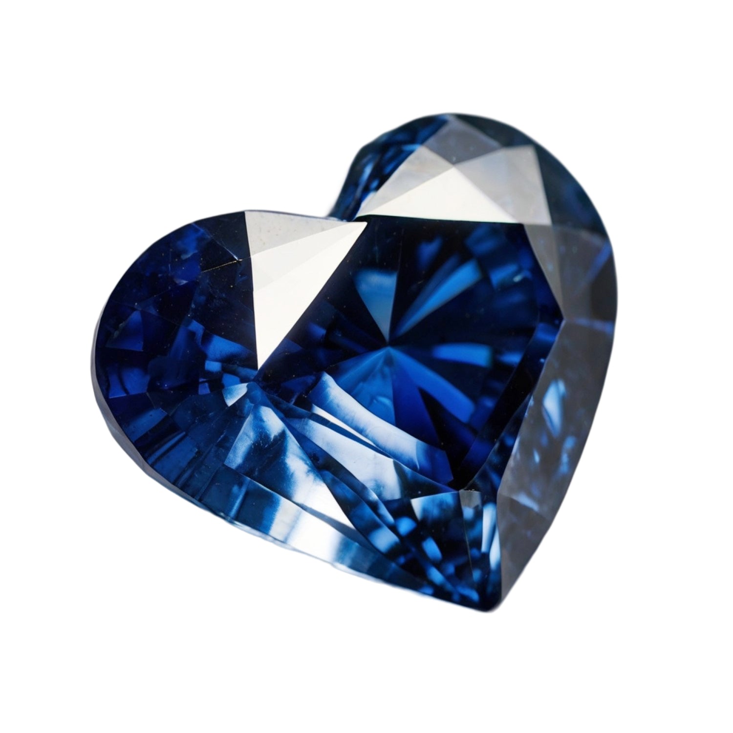 Blue Sapphire (GF) 1PC Medium 9x9 MM Heart Faceted Blue Lustrous Precious Gems Imagen principal del producto
