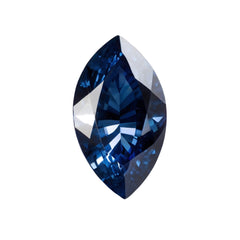 Blauer Saphir (GF) 1 Stück, mittelgroß, 7 x 14 mm, Marquise-Optik, facettiert, blauer Glanz, kostbare lose Edelsteine