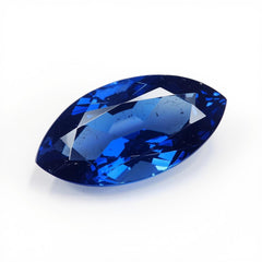 Blauer Saphir (GF) 1 Stück, mittelgroß, 7 x 14 mm, Marquise-Optik, facettiert, blauer Glanz, kostbare lose Edelsteine