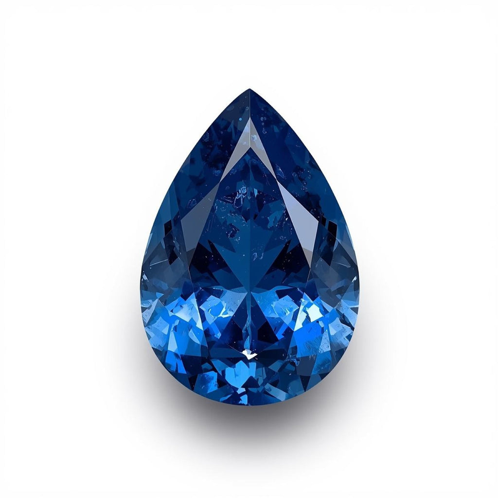 Blue Sapphire (GF) 1PC Large 10x14 MM Pear Faceted Blue Fiery Precious Loose Gemstone