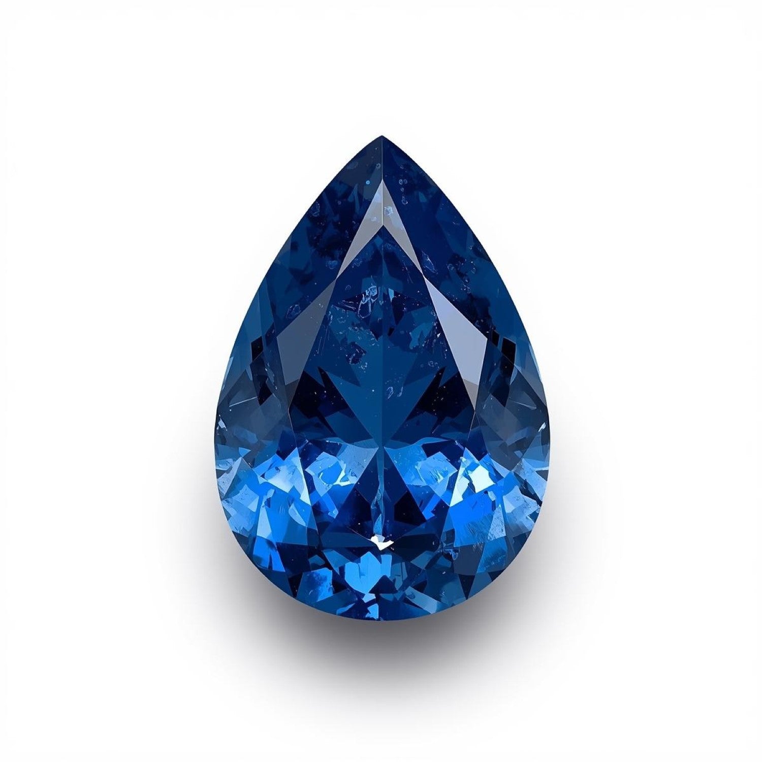 Blue Sapphire (GF) 1PC Large 10x14 MM Pear Faceted Blue Fiery Precious Loose Gemstone