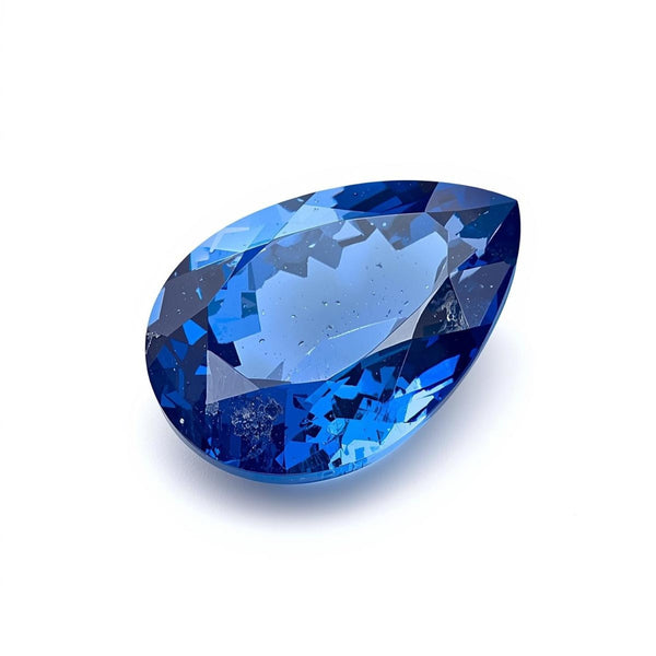 Blue Sapphire (GF) 1PC Small 6x8 MM Pear Faceted Blue Lustrous Precious Loose Gemstone