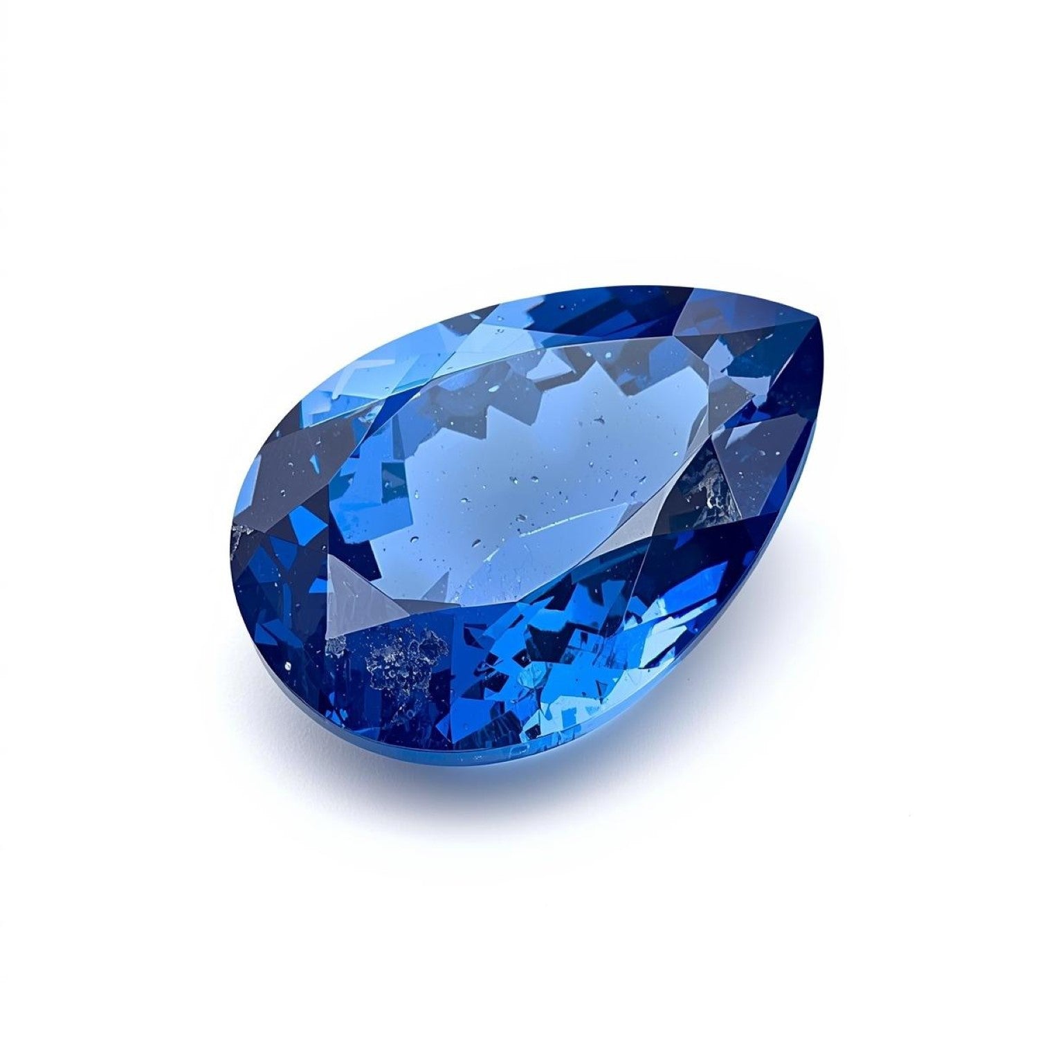 Blue Sapphire (GF) 1PC Medium 8x10 MM Pear Faceted Blue Natural Precious Loose Gemstone Huvudsaklig produktbild