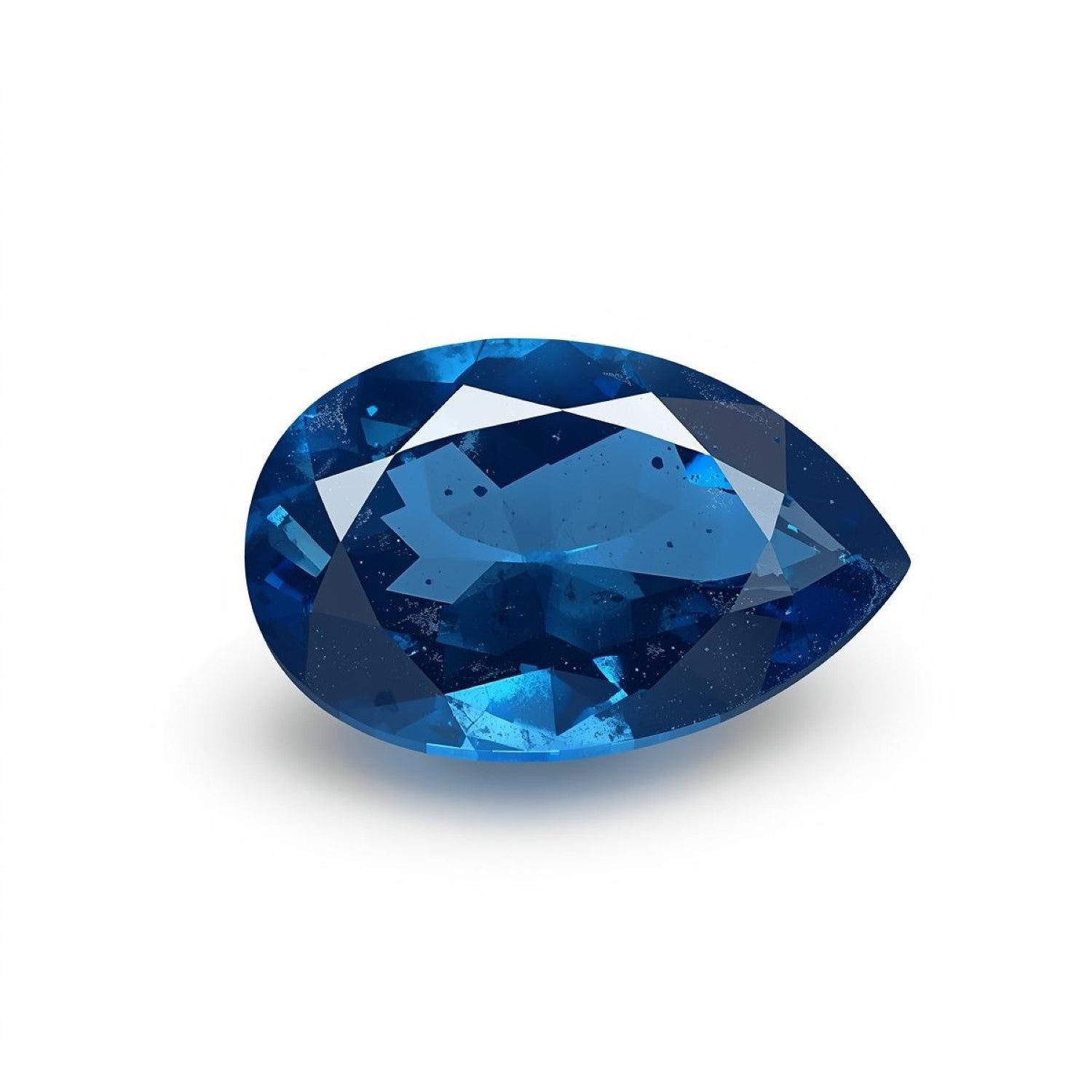 Blue Sapphire (GF) 1PC Large 9x11 MM Pear Faceted Blue Genuine Precious Loose Gemstones Hoofdafbeelding