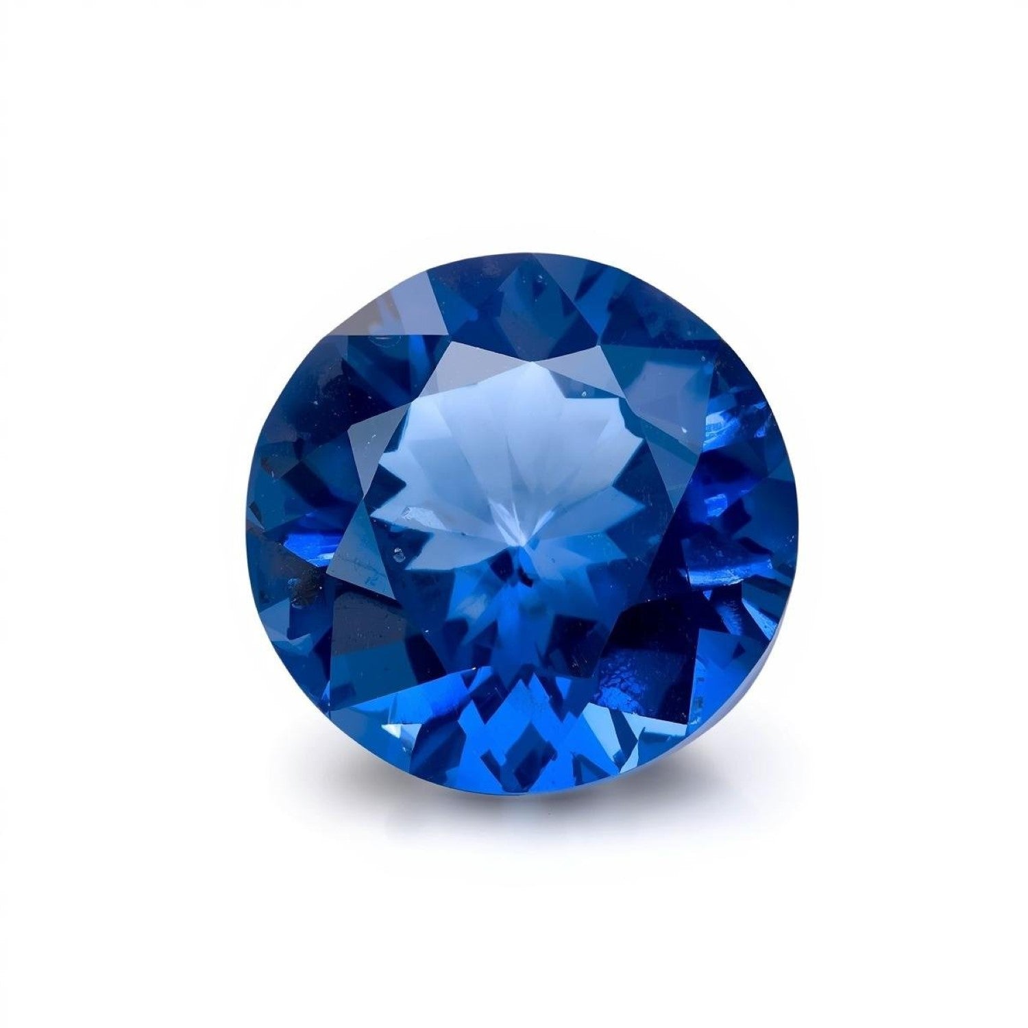 Blue Sapphire (GF) 1PC Small 8x8 MM Round Faceted Blue Luster Precious Loose Gemstones Huvudsaklig produktbild