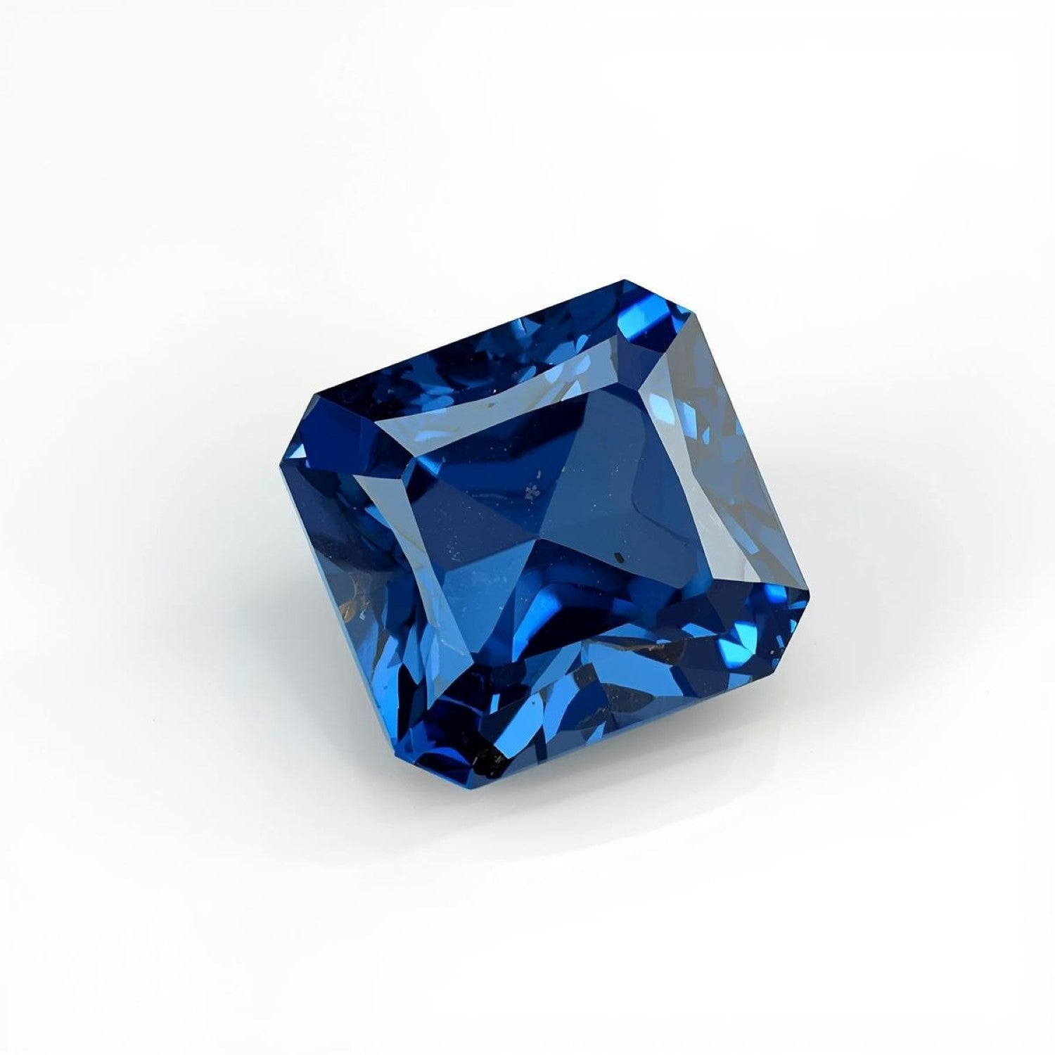 Blue Sapphire (GF) 1PC Large 12x12 MM Square Faceted Blue High-Quality Precious Loose Gemstones Huvudsaklig produktbild