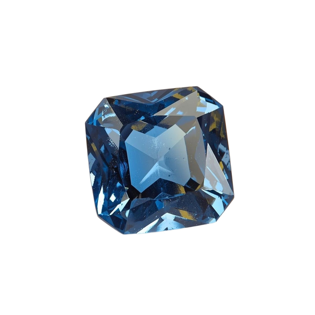 Blue Sapphire (GF) 10PC Tiny 3x3 MM Square Faceted Blue Fiery Precious Loose Gemstone