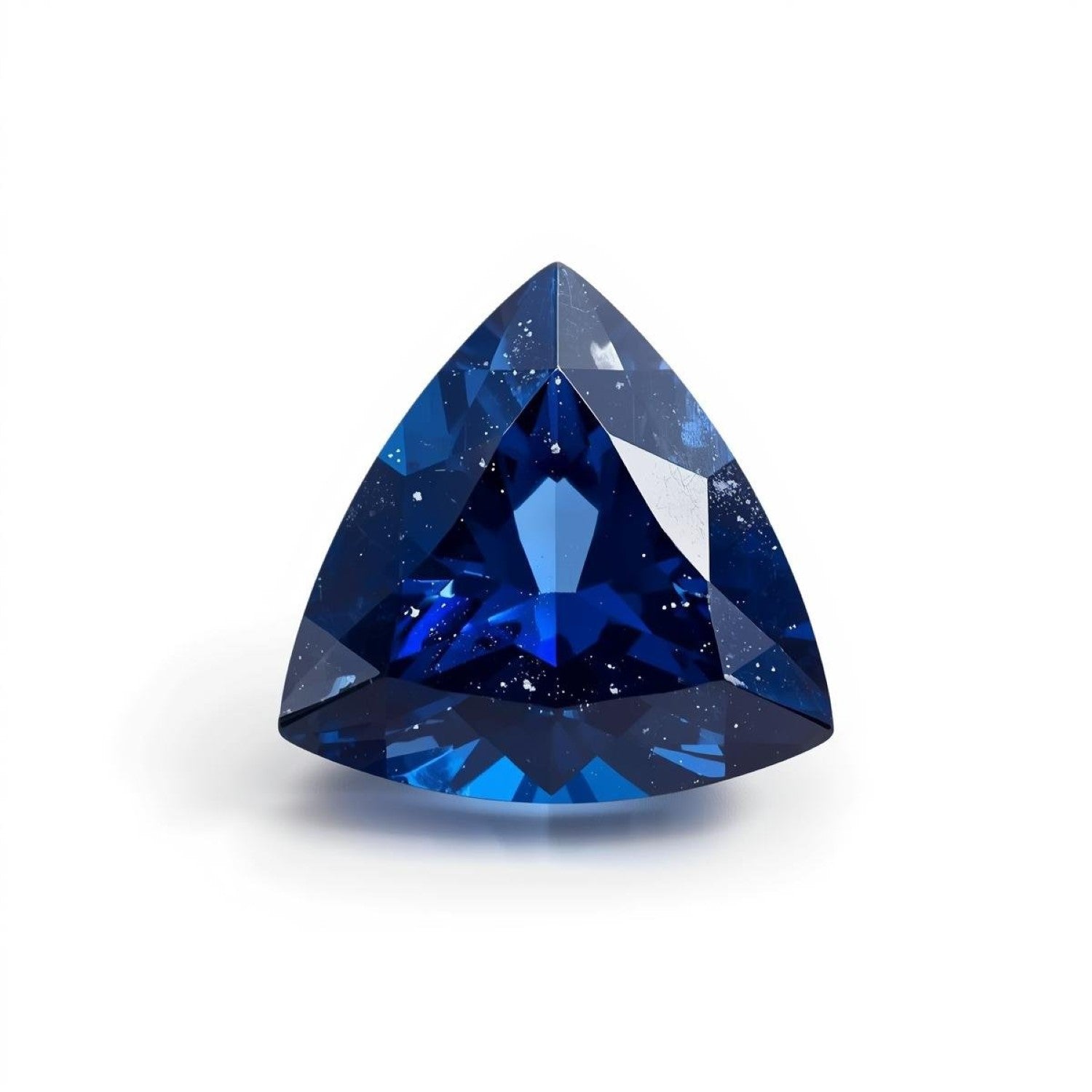 Blue Sapphire (GF) 1PC Large 12x12 MM Triangle Faceted Blue High-Quality Precious Loose Gemstones Hoofdafbeelding