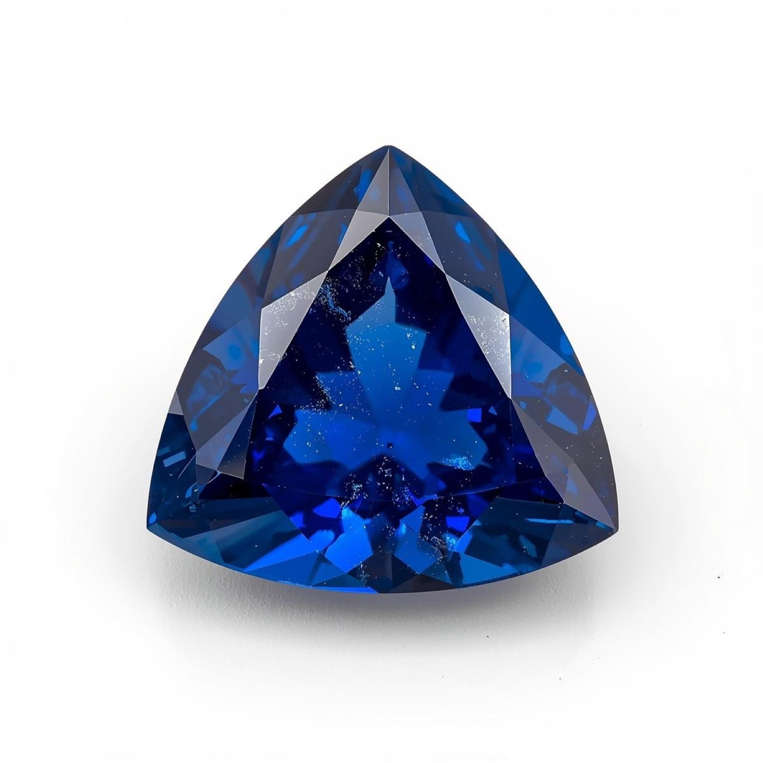 Blue Sapphire (GF) 1PC Chunky 14x14 MM Triangle Faceted Blue Genuine Precious Loose Gems Immagine principale del prodotto