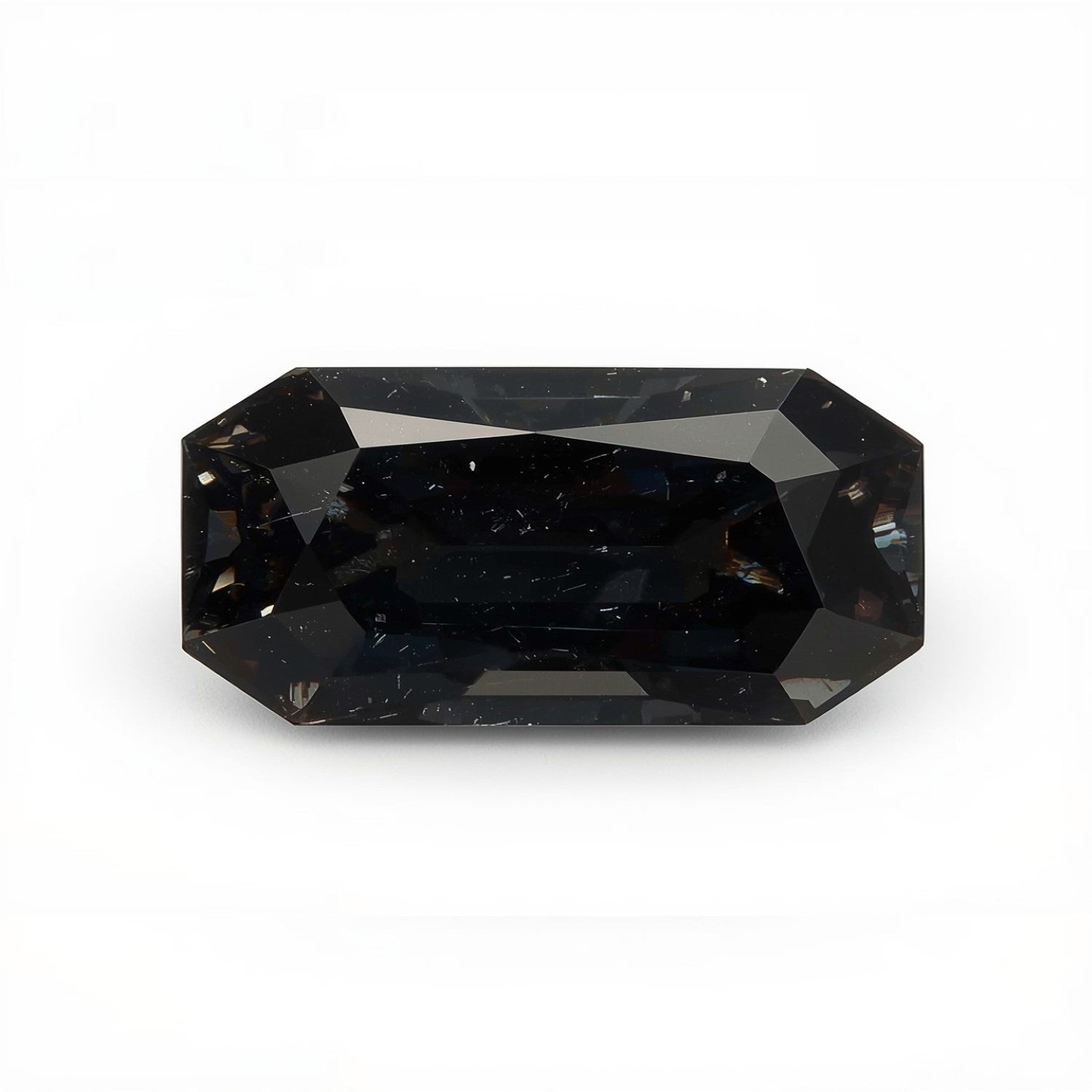 Black Spinel 1PC Chunky 10x20 MM Baguette Faceted Black Genuine Semi Precious Loose Gems