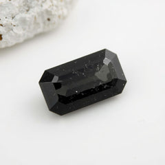Black Spinel 1PC Tiny 4x8 MM Baguette Faceted Black Lustrous Semi Precious Gems
