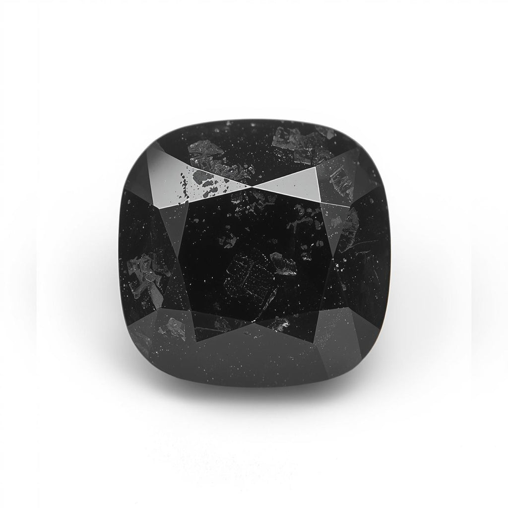 Black Spinel 1PC Chunky 13x13 MM Cushion Faceted Black Natural Semi Precious Gems