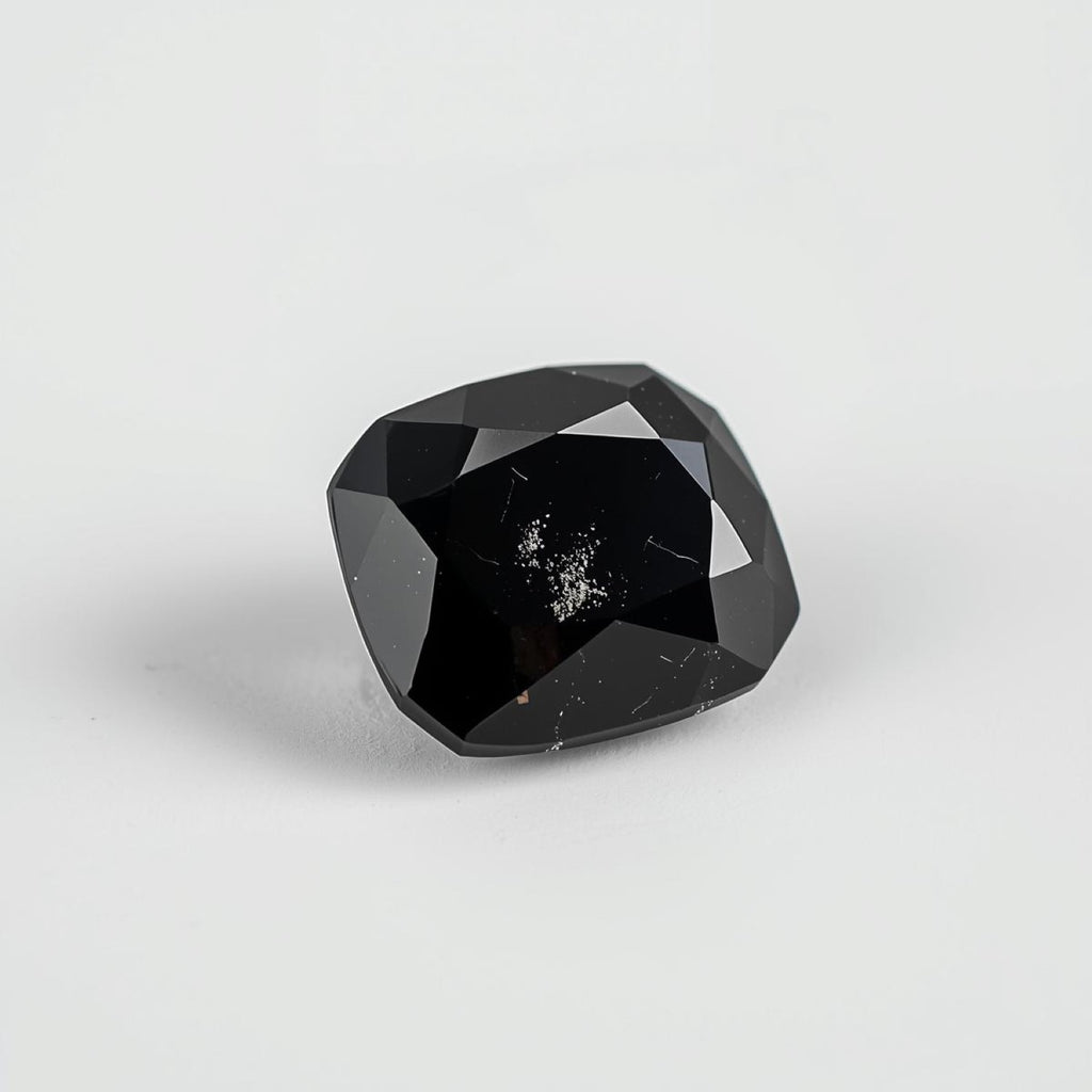 Black Spinel 1PC Chunky 14x14 MM Cushion Faceted Black Genuine Semi Precious Loose Gems