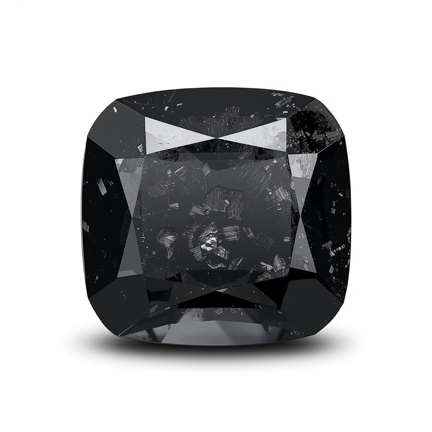 Black Spinel 1PC Chunky 16x16 MM Cushion Faceted Black Pure Semi Precious Loose Gemstones Huvudsaklig produktbild