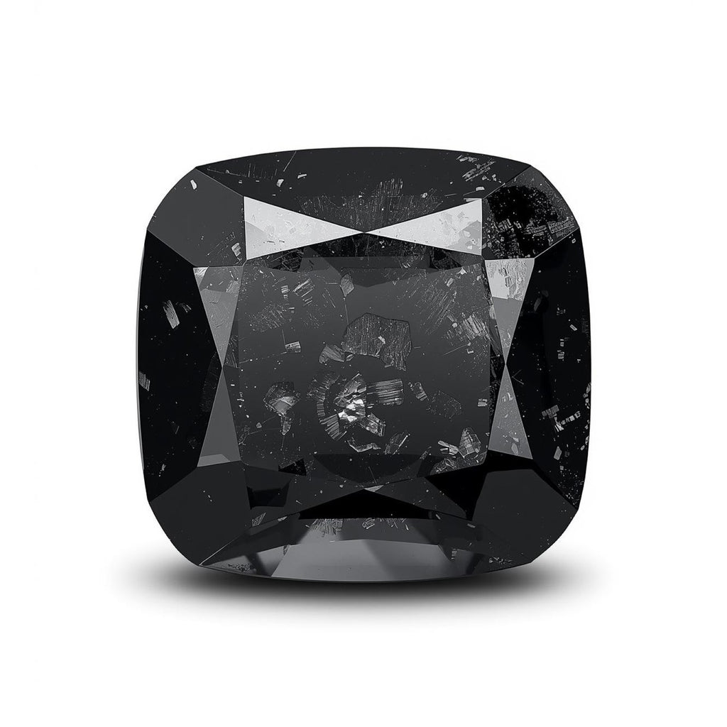 Black Spinel 1PC Chunky 16x16 MM Cushion Faceted Black Pure Semi Precious Loose Gemstones