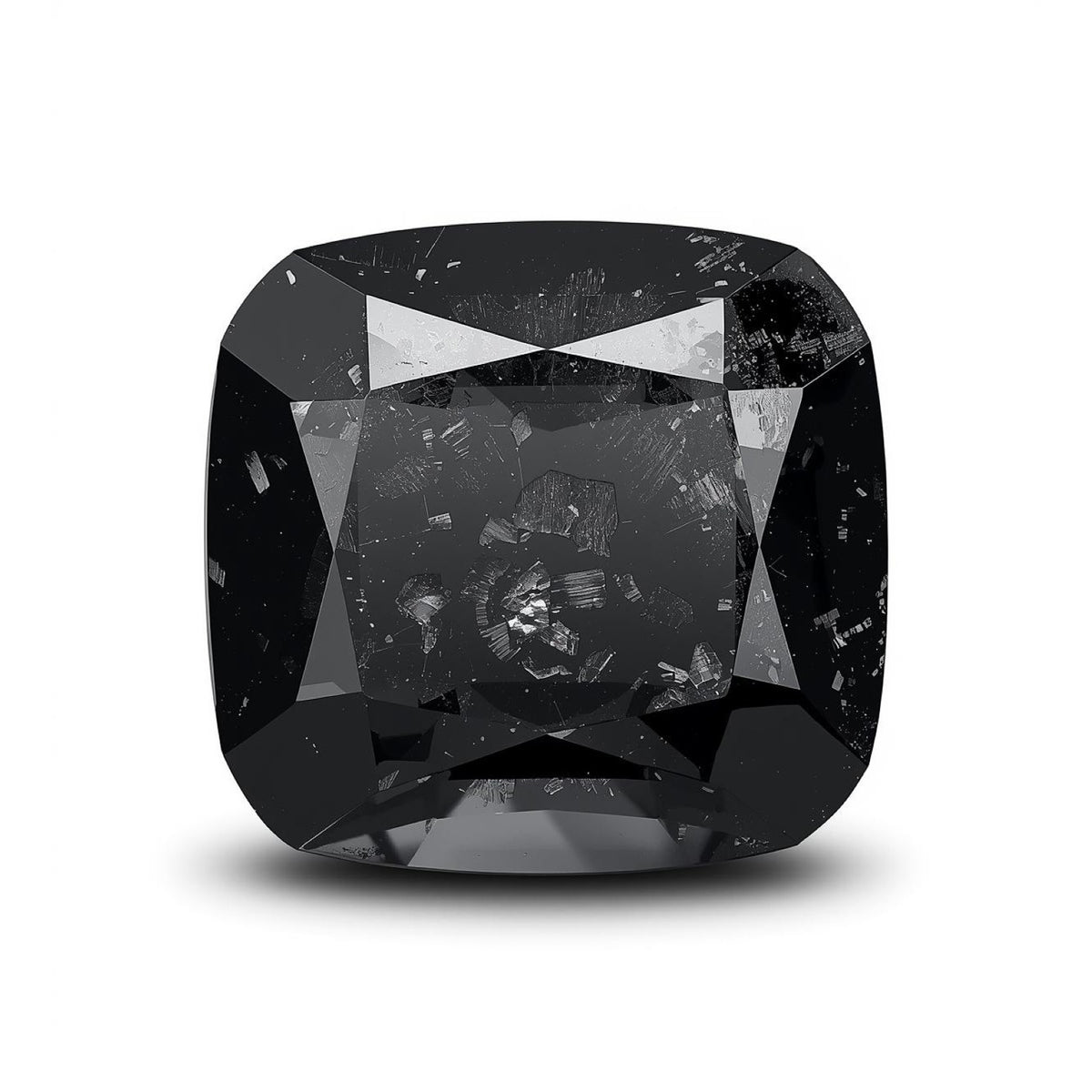 Black Spinel 1PC Chunky 16x16 MM Cushion Faceted Black Pure Semi Precious Loose Gemstones