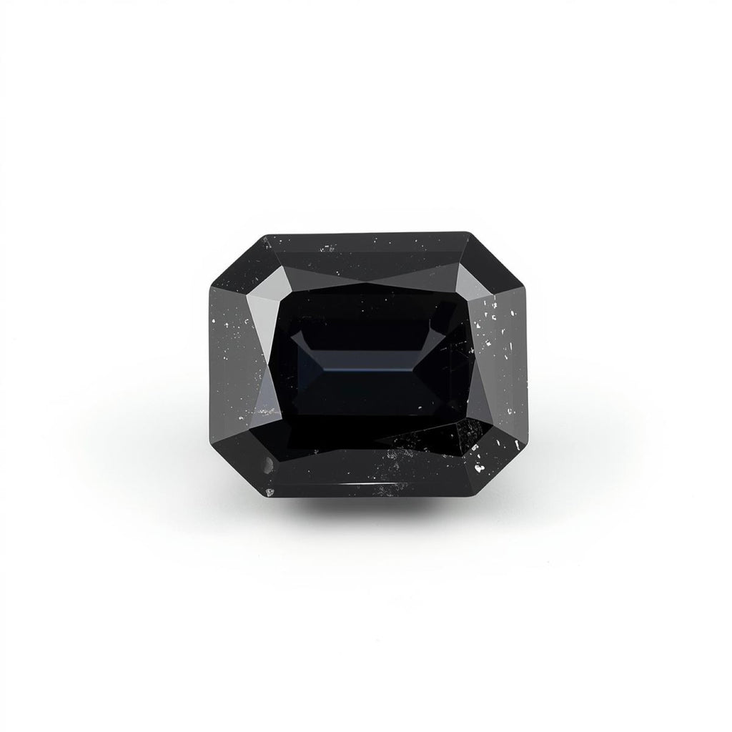 Black Spinel 1PC Large 10x12 MM Emerald Faceted Black Shine Semi Precious Loose Gems