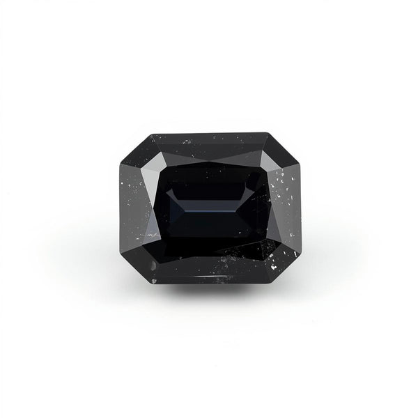 Black Spinel 1PC Large 10x12 MM Emerald Faceted Black Shine Semi Precious Loose Gems