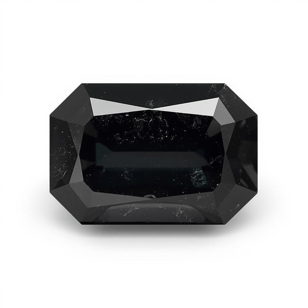 Black Spinel 1PC Small 6x8 MM Emerald Faceted Black Fiery Semi Precious Loose Gemstone