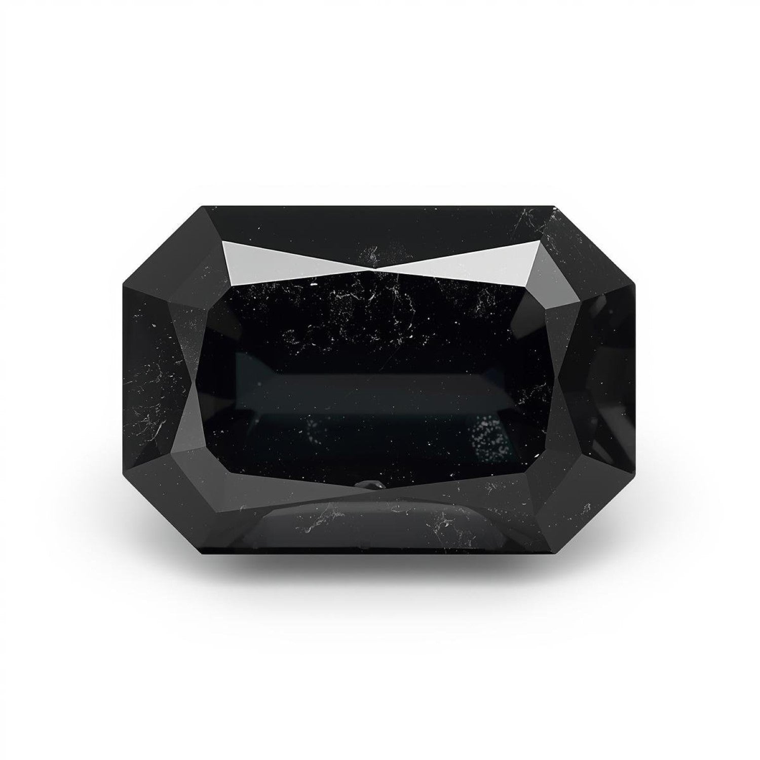 Black Spinel 1PC Medium 7x10 MM Emerald Faceted Black Polished Semi Precious Loose Gems Hoofdafbeelding