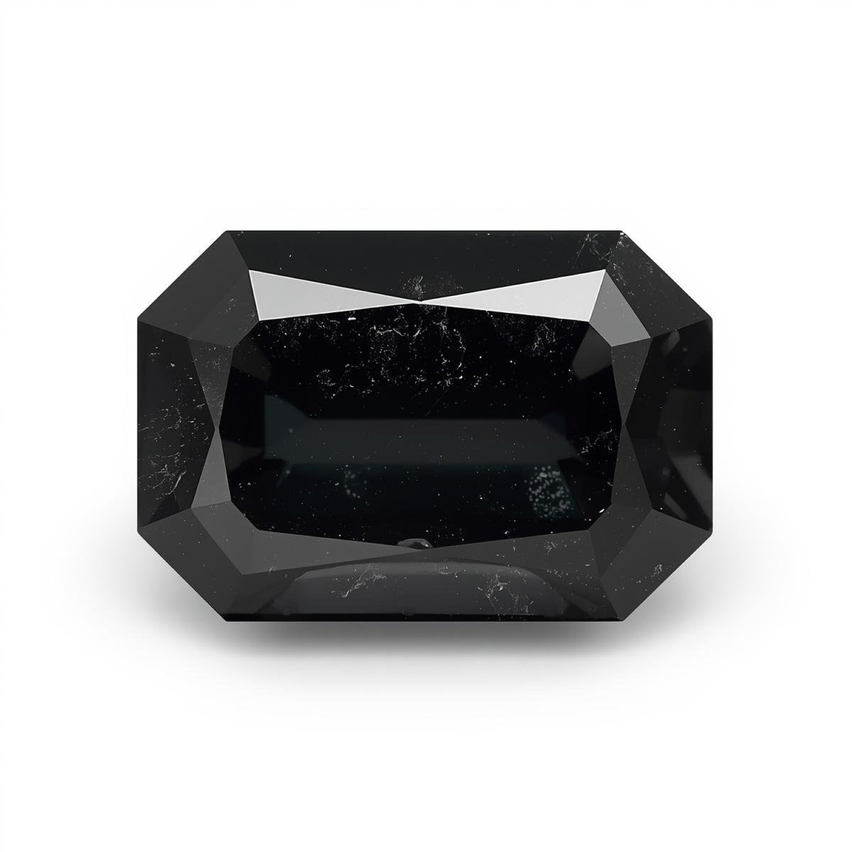 Black Spinel 1PC Medium 7x10 MM Emerald Faceted Black Polished Semi Precious Loose Gems