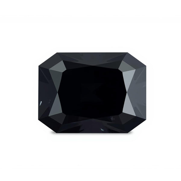 Black Spinel 1PC Small 7x9 MM Emerald Faceted Black Sparkling Semi Precious Gems