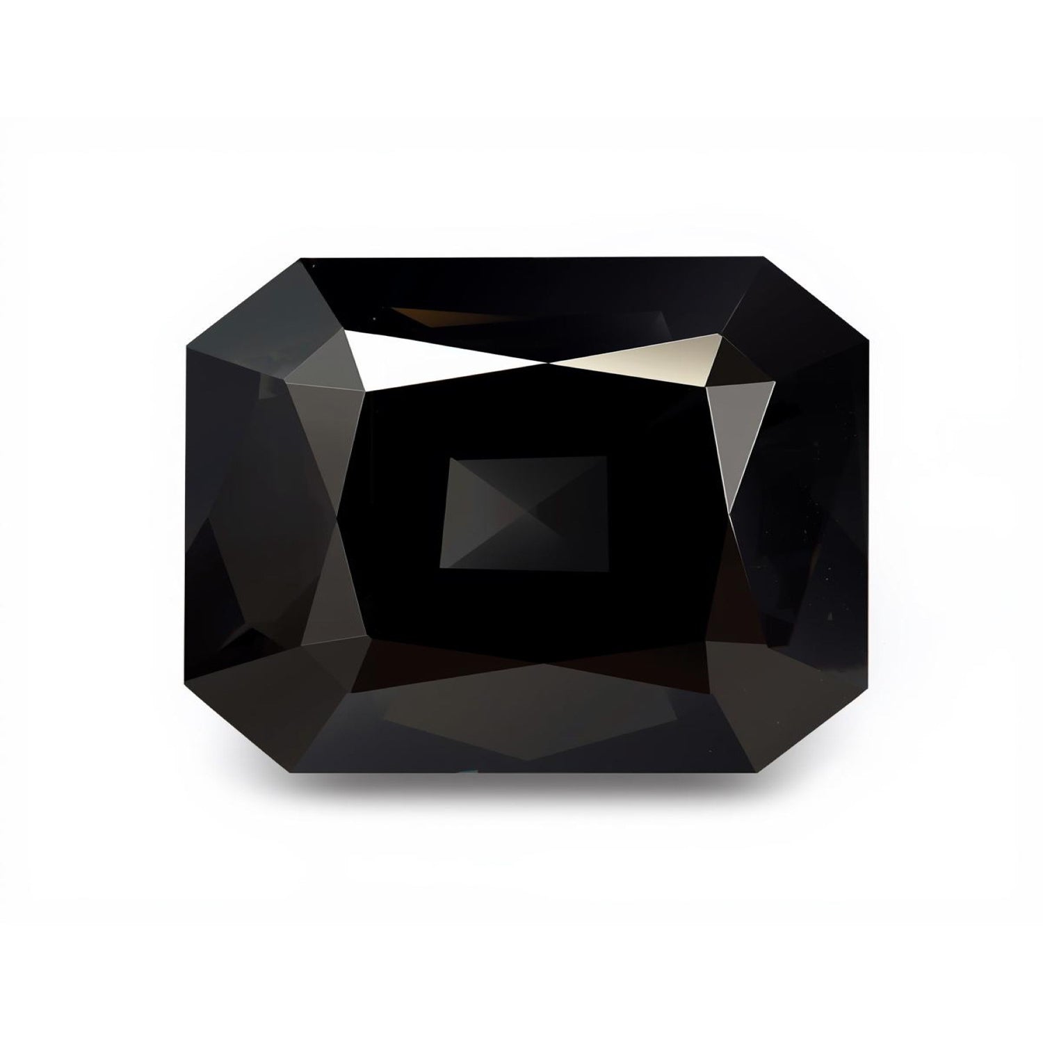 Black Spinel 1PC Large 8x12 MM Emerald Faceted Black Lustrous Semi Precious Gems Immagine principale del prodotto
