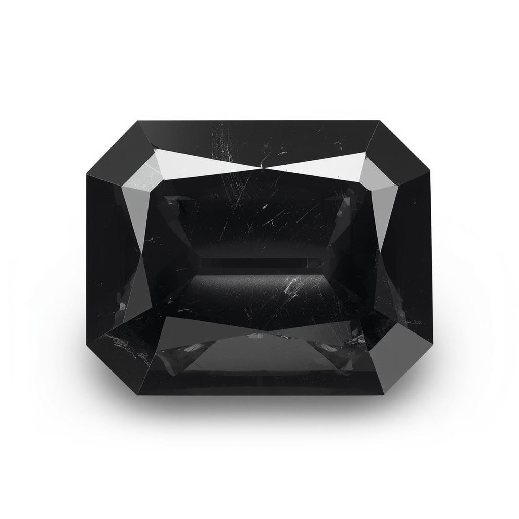 Black Spinel 1PC Large 9x11 MM Emerald Faceted Black Luster Semi Precious Loose Gemstones