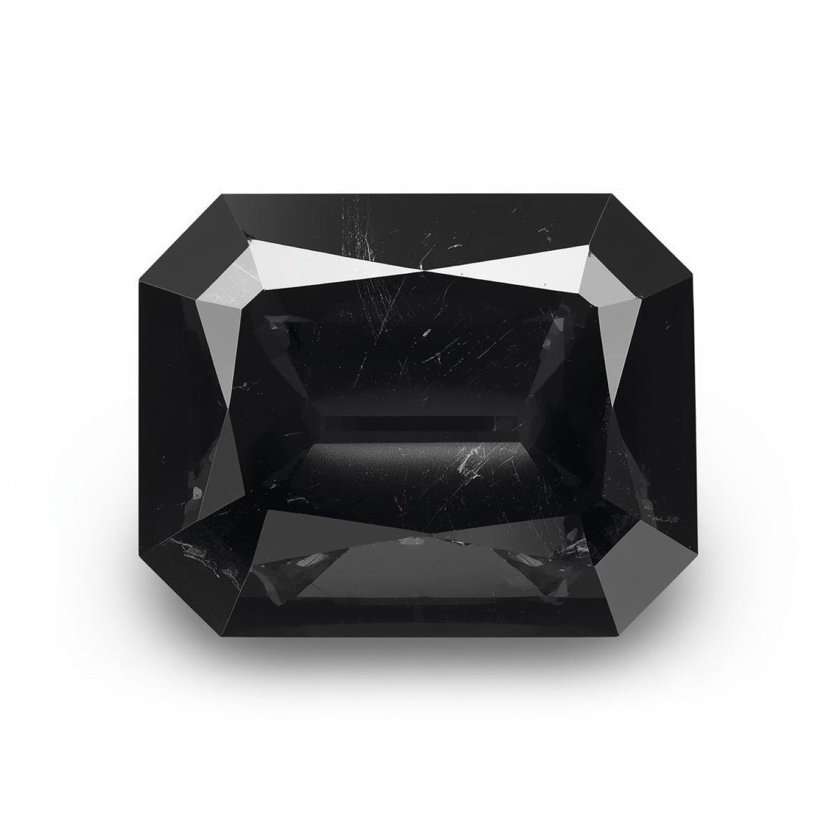 Black Spinel 1PC Large 9x11 MM Emerald Faceted Black Luster Semi Precious Loose Gemstones