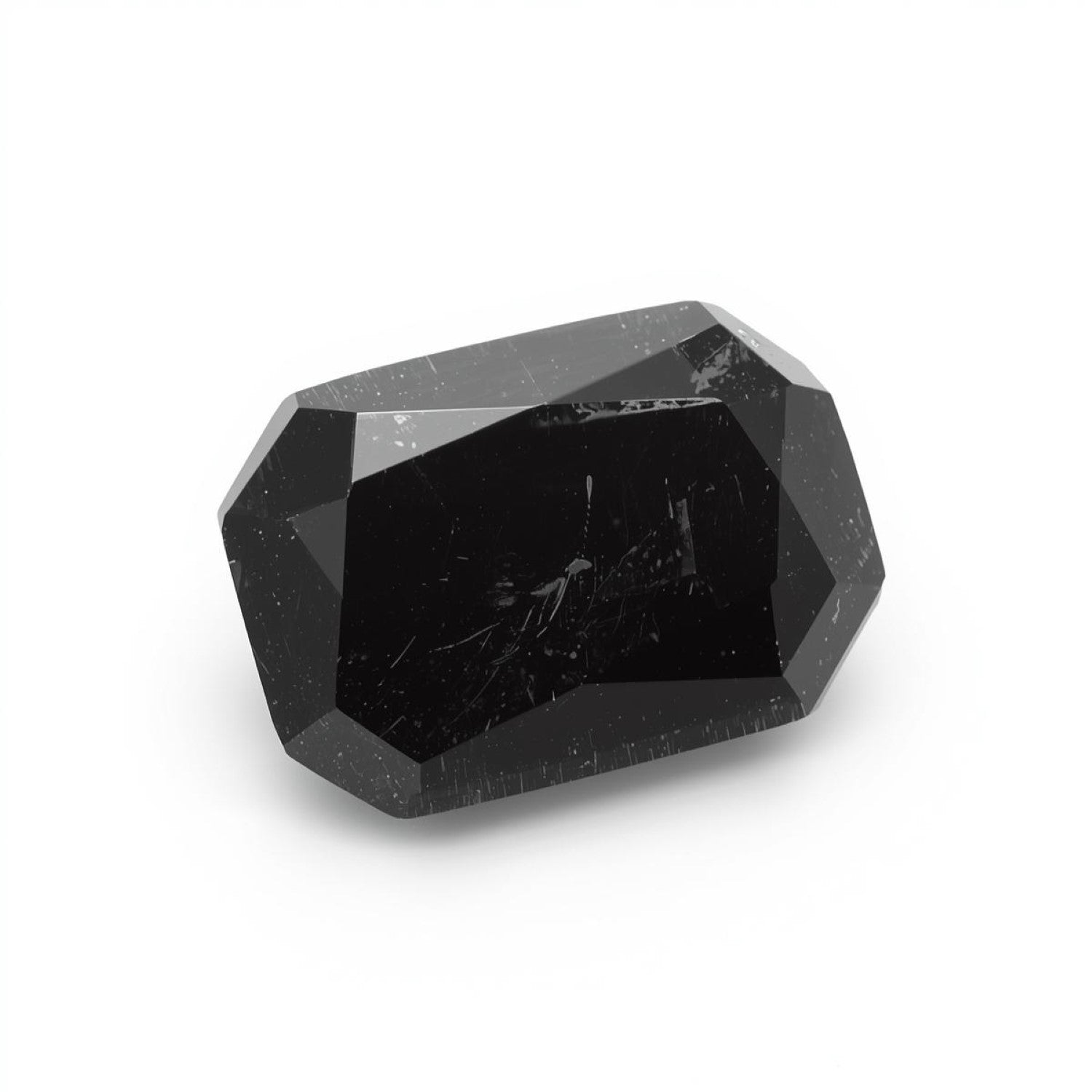 Black Spinel 1PC Large 9x11 MM Emerald Faceted Black Luster Semi Precious Loose Gemstones