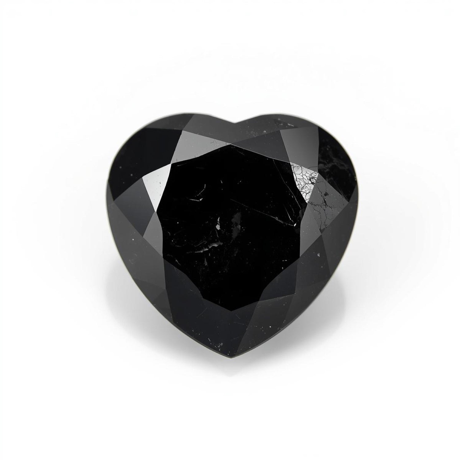 Black Spinel 1PC Large 10x10 MM Heart Faceted Black Shine Semi Precious Loose Gems Hoofdafbeelding