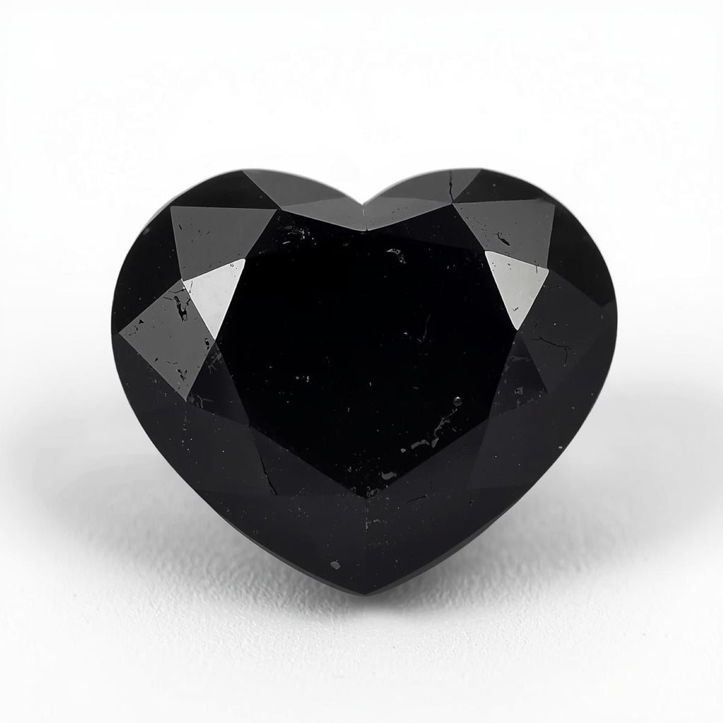 Black Spinel 1PC Chunky 13x13 MM Heart Faceted Black Natural Semi Precious Gems