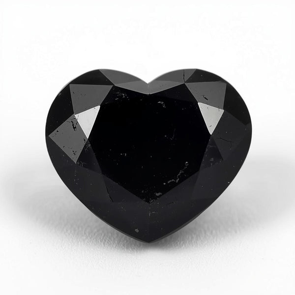 Black Spinel 1PC Chunky 13x13 MM Heart Faceted Black Natural Semi Precious Gems
