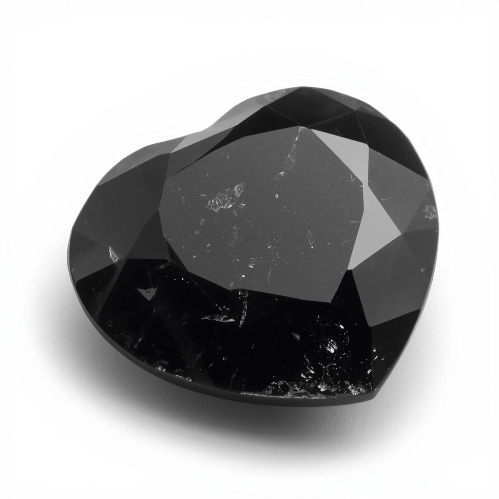 Black Spinel 1PC Chunky 13x13 MM Heart Faceted Black Natural Semi Precious Gems