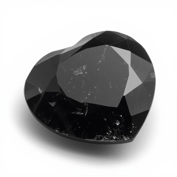 Black Spinel 1PC Chunky 13x13 MM Heart Faceted Black Natural Semi Precious Gems