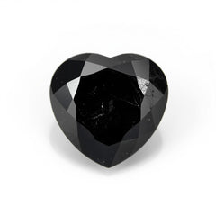 Black Spinel 1PC Chunky 14x14 MM Heart Faceted Black Genuine Semi Precious Loose Gems