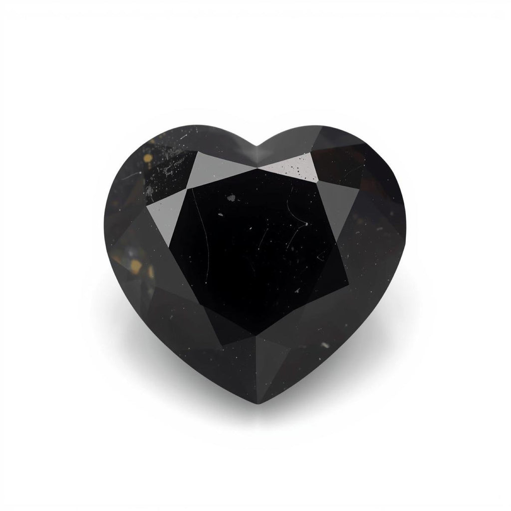 Black Spinel 1PC Chunky 15x15 MM Heart Faceted Black Superior Semi Precious Loose Gemstone