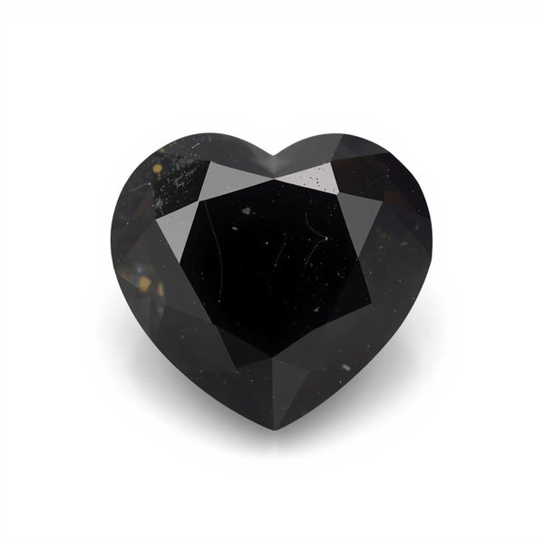 Black Spinel 1PC Chunky 15x15 MM Heart Faceted Black Superior Semi Precious Loose Gemstone