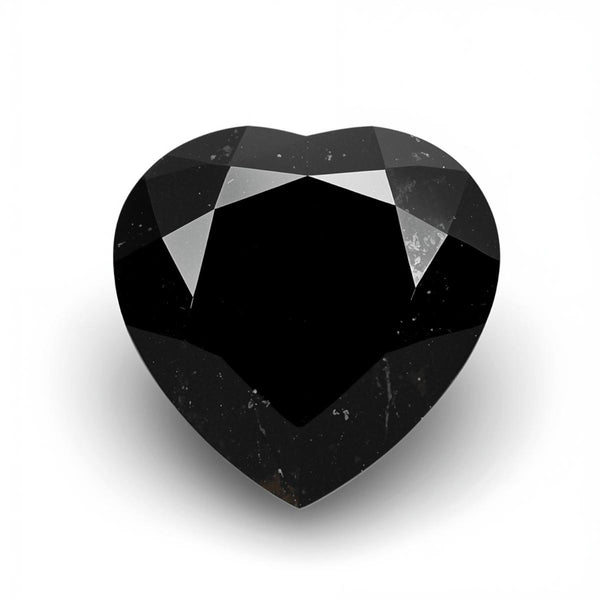 Black Spinel 1PC Chunky 16x16 MM Heart Faceted Black Pure Semi Precious Loose Gemstones