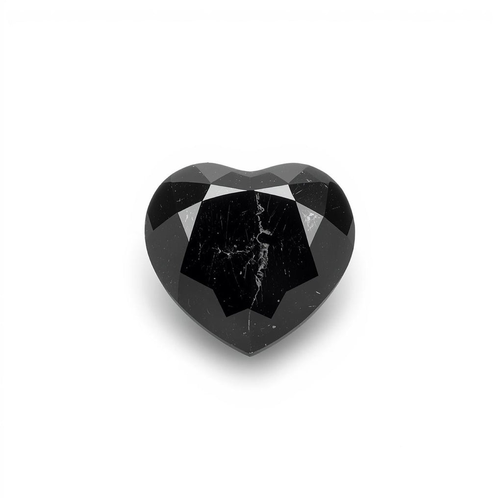 Black Spinel 1PC Tiny 6x6 MM Heart Faceted Black Polished Semi Precious Loose Gems