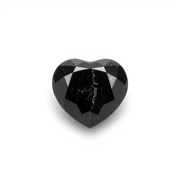 Black Spinel 1PC Tiny 6x6 MM Heart Faceted Black Polished Semi Precious Loose Gems